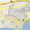 Google map from to UCSB arriving from North 101 hwy to parking structure 10