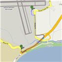 Google map from Santa Barbara Airport to parking structure 10